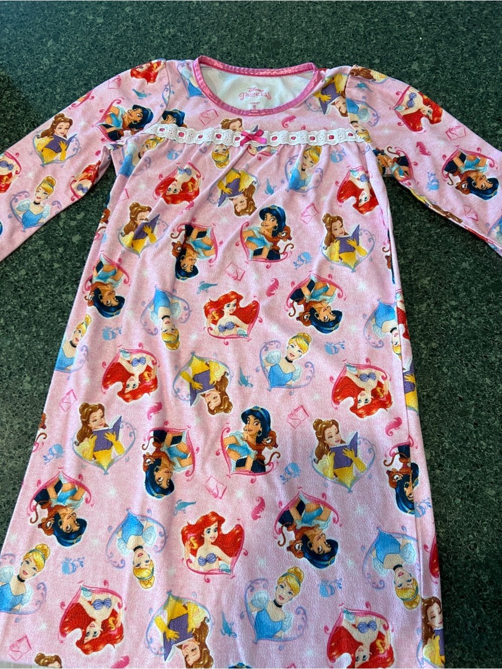 Disney Pink Princess Print Long Sleeve Nightgown